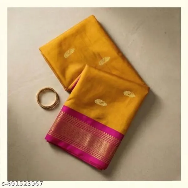 Yellow_Sico_Silk_Paithani_Zari_Border_Saree_For_Women