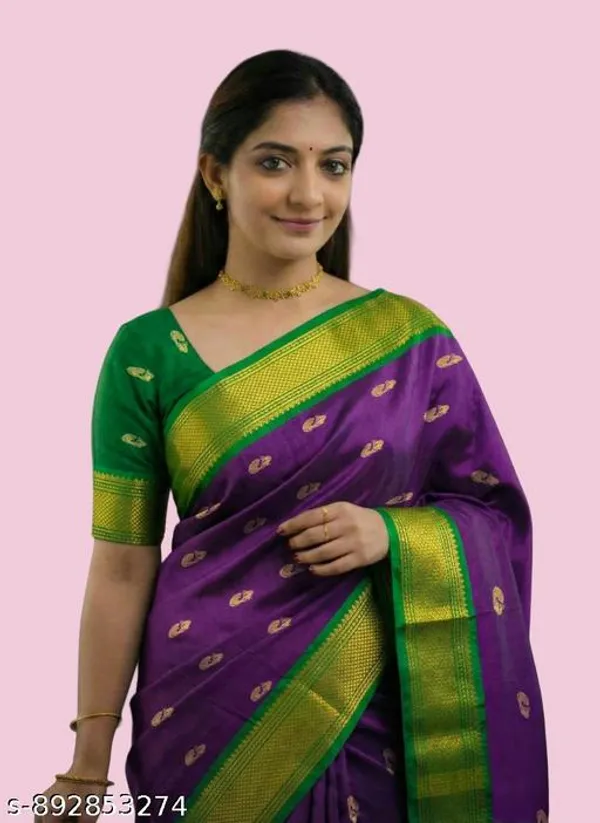 Purple_Sico_Silk_Paithani_Zari_Border_Saree_For_Women