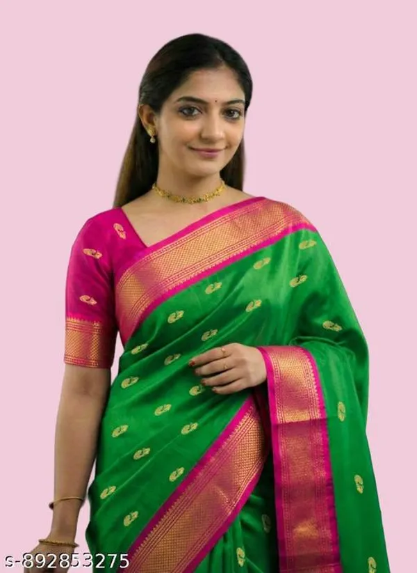 Green_Sico_Silk_Paithani_Zari_Border_Saree_For_Women