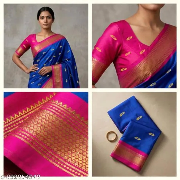 Blue_Sico_Silk_Zari_Woven_Paithani_Saree_For_Women