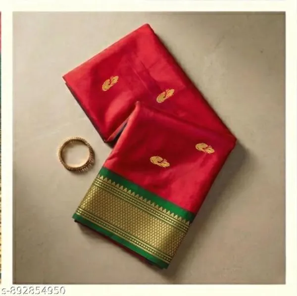 Red_Sico_Silk_Paithani_Zari_Border_Saree_For_Women