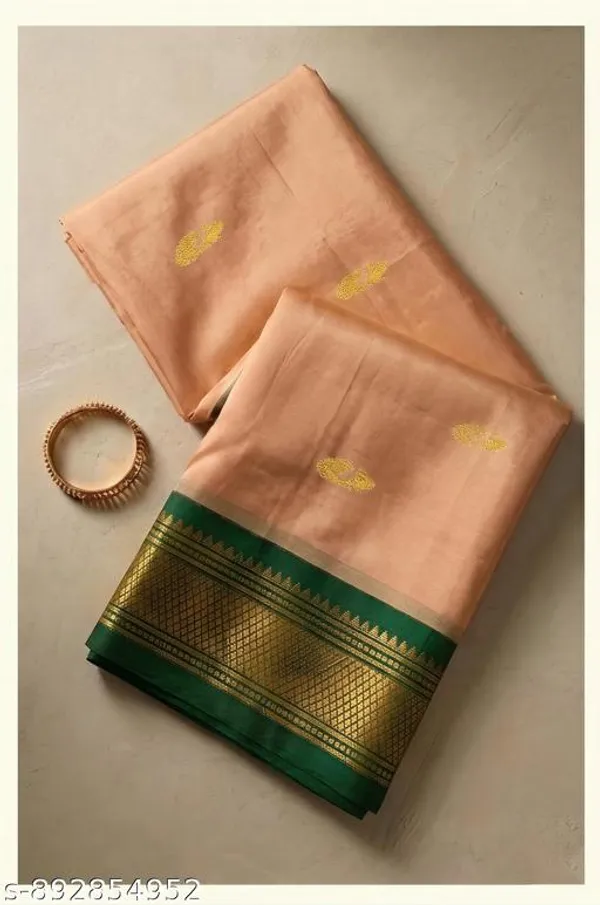 Beige_Sico_Silk_Paithani_Zari_Border_Saree_For_Women
