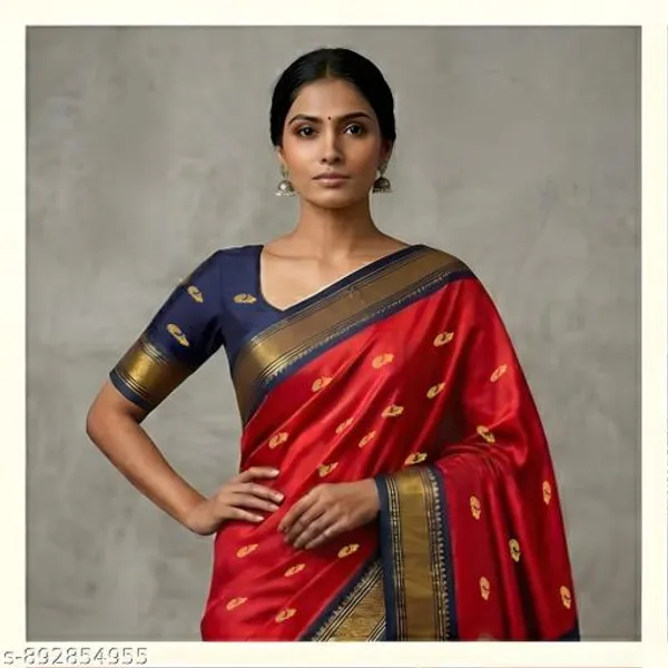 Red_Sico_Silk_Paithani_Zari_Border_Saree_For_Women