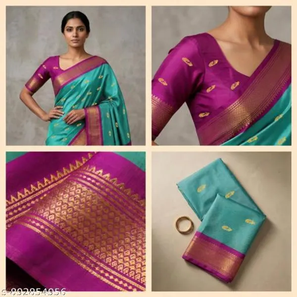 Ocean_Blue_Sico_Silk_Paithani_Zari_Border_Saree_For_Women