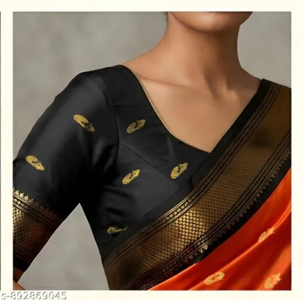 Orange_Sico_Silk_Paithani_Zari_Border_Saree_For_Women