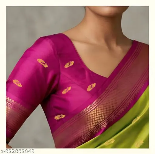 Lime_Sico_Silk_Paithani_Zari_Work_Saree_For_Women