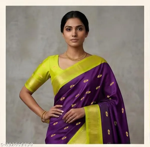Purple_Sico_Silk_Paithani_Zari_Work_Grand_Pallu_Saree_For_Women