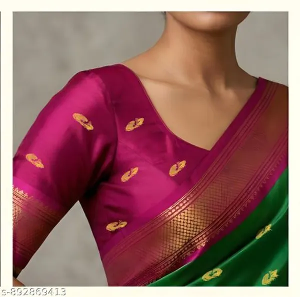 Bottle_Green_Sico_Silk_Paithani_Temple_Border_Zari_Work_Saree_For_Women