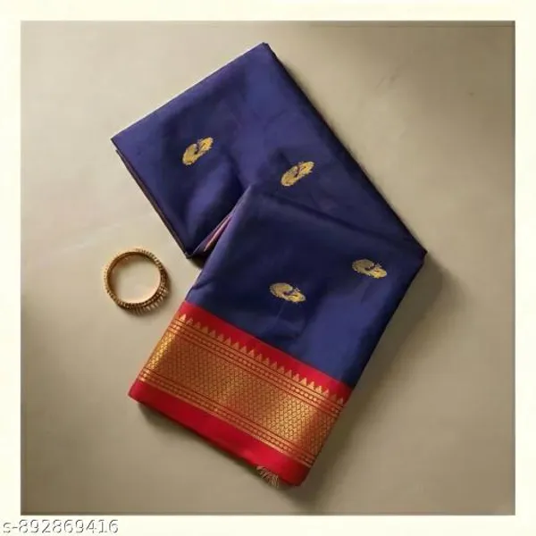 Blue_Sico_Silk_Paithani_Zari_Work_Temple_Border_Saree_For_Women