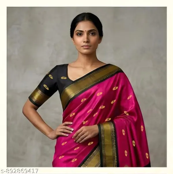 Pink_Sico_Silk_Paithani_Zari_Temple_Border_Saree_For_Women