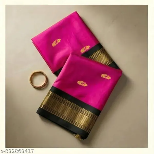 Pink_Sico_Silk_Paithani_Zari_Temple_Border_Saree_For_Women