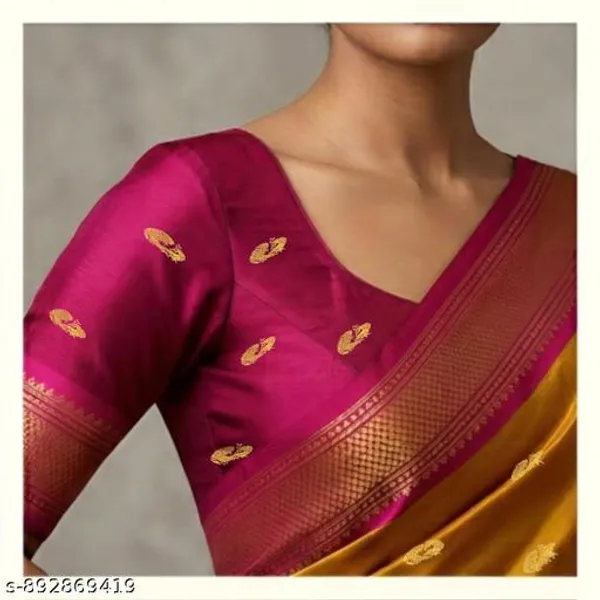 Golden_Sico_Silk_Paithani_Temple_Border_Zari_Work_Saree_For_Women