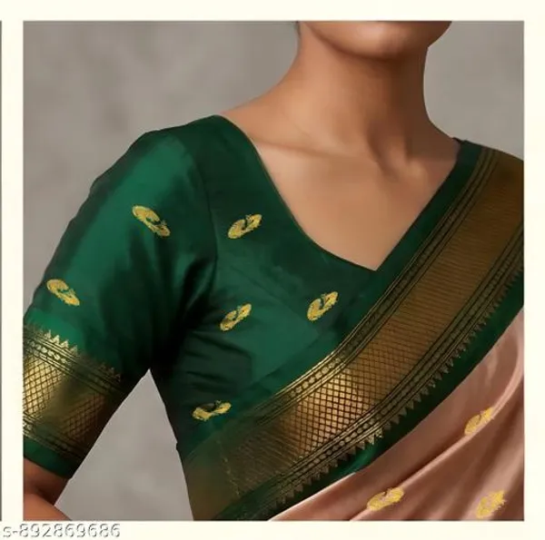 Peach_Sico_Silk_Paithani_Zari_Grand_Pallu_Saree_For_Women