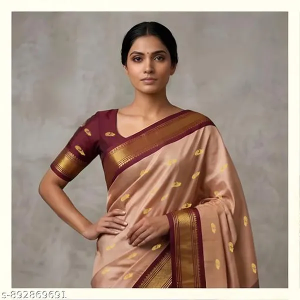 Beige_Sico_Silk_Paithani_Zari_Work_Grand_Pallu_Saree_For_Women