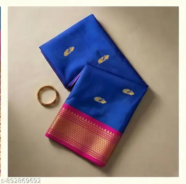 Blue_Sico_Silk_Paithani_Temple_Border_Zari_Work_Pallu_Saree_For_Women