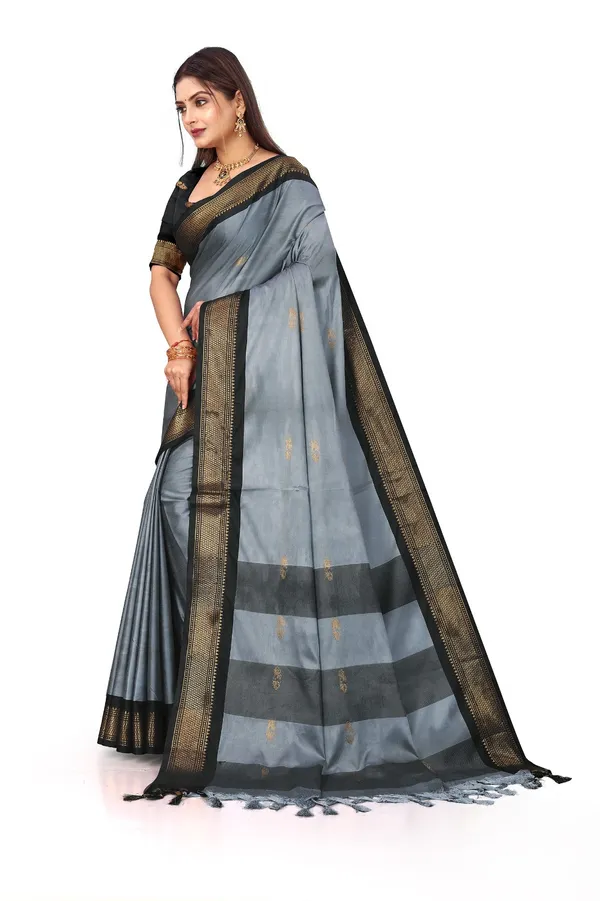 Grey_Sico_Silk_Traditional_Temple_Border_Saree_For_Women