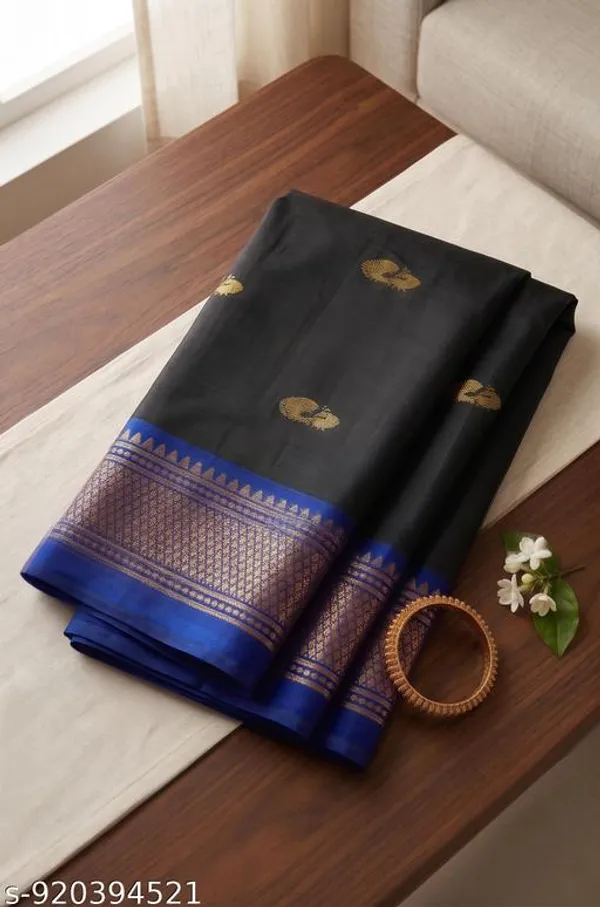 Black_Sico_Silk_Paithani_Zari_Border_Party_Wear_Saree_For_Women