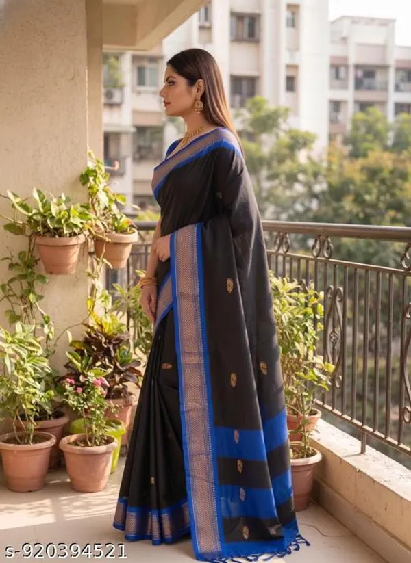 Black_Sico_Silk_Paithani_Zari_Border_Party_Wear_Saree_For_Women