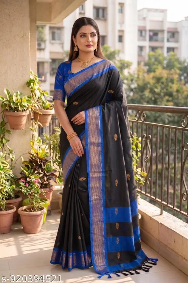 Black_Sico_Silk_Paithani_Zari_Border_Party_Wear_Saree_For_Women