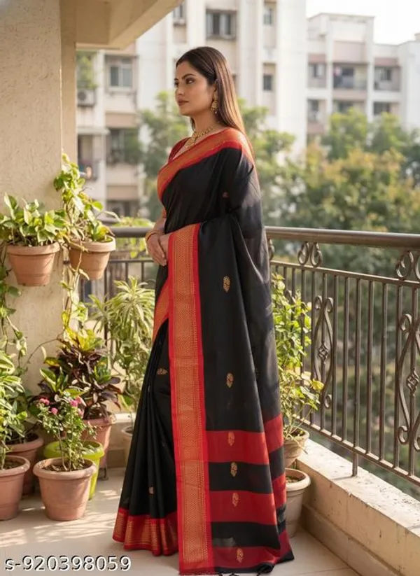 Black_Sico_Silk_Zari_Border_Paithani_Saree_For_Women