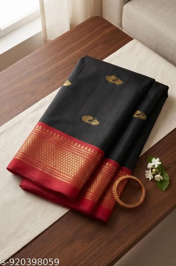 Black_Sico_Silk_Zari_Border_Paithani_Saree_For_Women