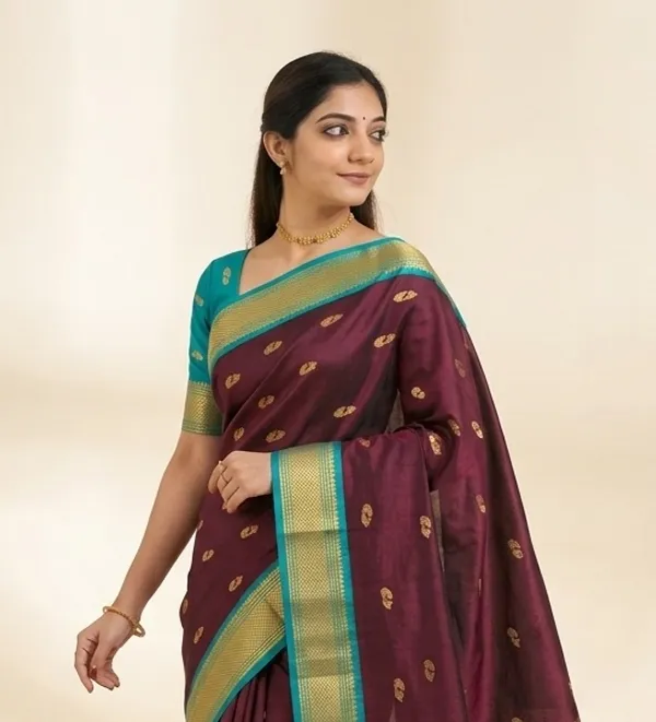 Maroon_Sico_Silk_Paithani_Zari_Border_Party_Saree_For_Women