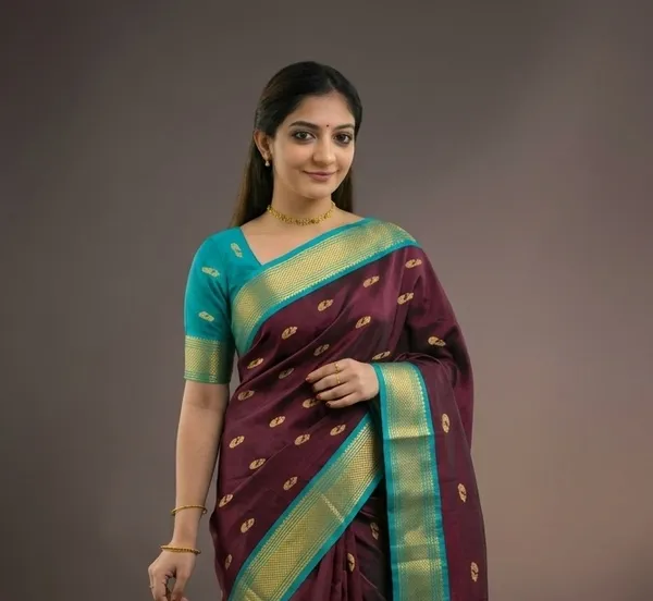 Maroon_Sico_Silk_Paithani_Zari_Border_Party_Saree_For_Women