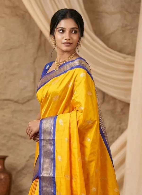 Yellow_Sico_Silk_Paithani_Woven_Border_Designer_Pallu_Saree_For_Women