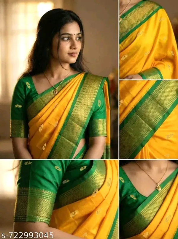 Yellow_Sico_Silk_Zari_Border_Paithani_Saree_For_Women
