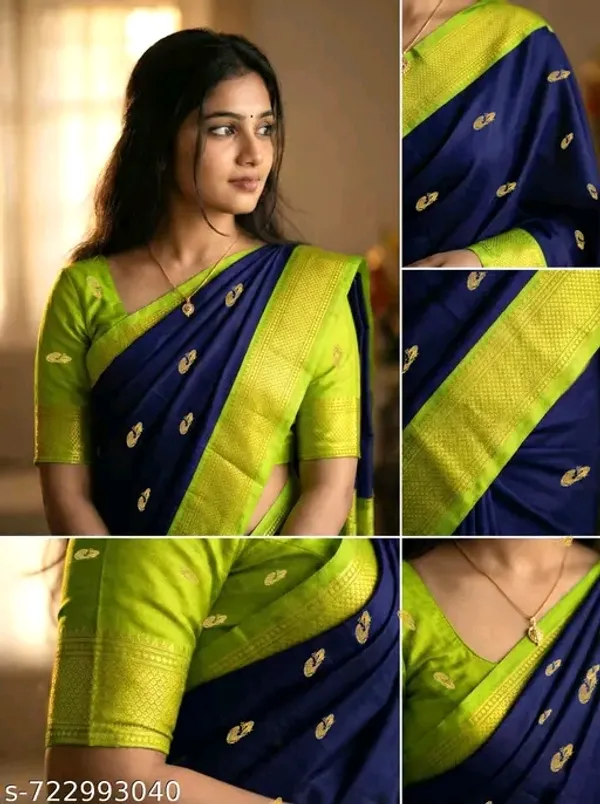 Blue_And_Green_Sico_Silk_Paithani_Saree_For_Women
