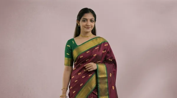 Maroon_Sico_Silk_Paithani_Zari_Border_Party_Saree_For_Women