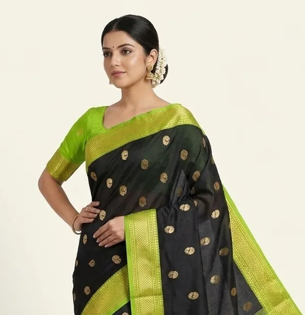 Black_Sico_Silk_Paithani_Traditional_Pallu_Saree_For_Women