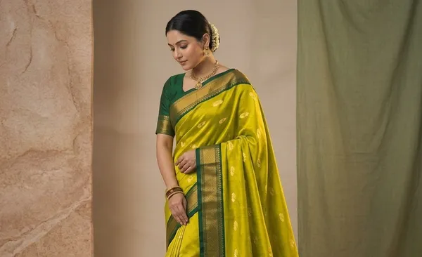 Lime_Sico_Silk_Paithani_Zari_Pallu_Saree_For_Women