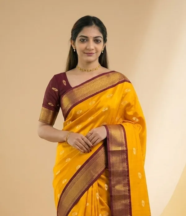 Yellow_Sico_Silk_Paithani_Zari_Border_Saree_For_Women