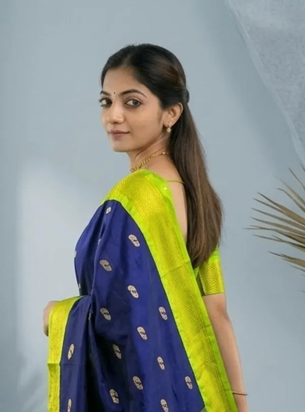 Blue_Sico_Silk_Zari_Border_Designer_Pallu_Paithani_Saree_For_Women