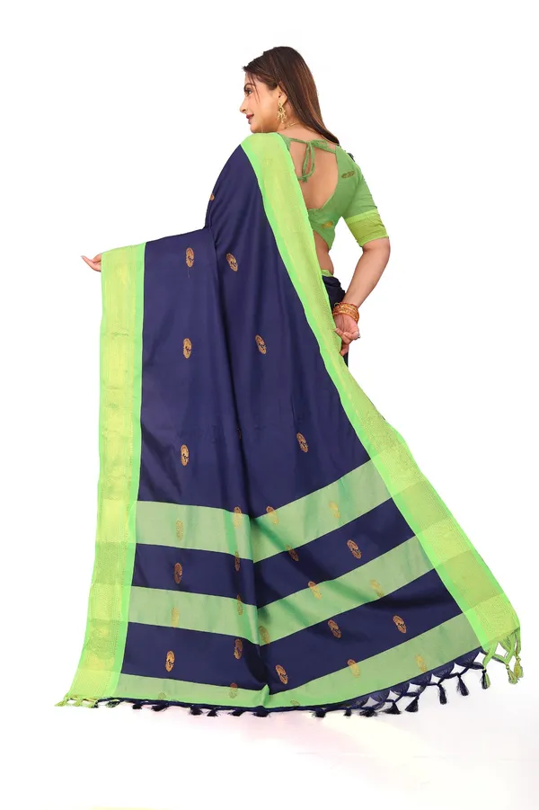 Blue_Sico_Silk_Zari_Border_Designer_Pallu_Paithani_Saree_For_Women