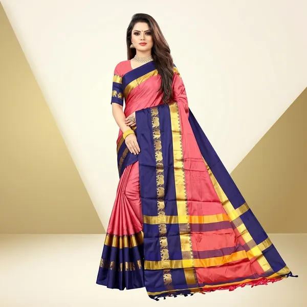 Pink_Sico_Silk_Paithani_Zari_Border_Saree_For_Women