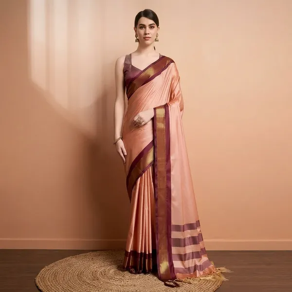 Peach_Sico_Silk_Paithani_Zari_Big_Border_Saree_For_Women
