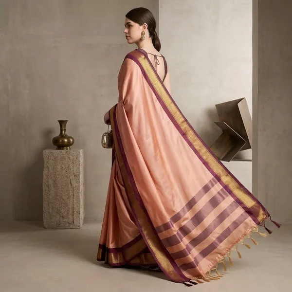 Peach_Sico_Silk_Paithani_Zari_Big_Border_Saree_For_Women