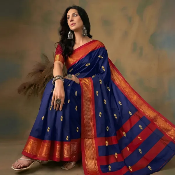 Blue_Sico_Silk_Paithani_Woven_Pallu_Zari_Border_Saree_For_Women