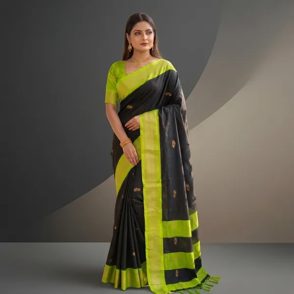 Black_Sico_Silk_Paithani_Zari_Border_Designer_Saree_For_Women