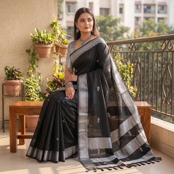 Black_Sico_Silk_Paithani_Zari_Border_Daily_Wear_Saree_For_Women