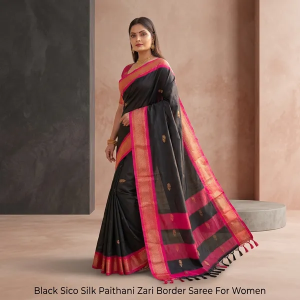 Black_Sico_Silk_Paithani_Zari_Border_Saree_For_Women
