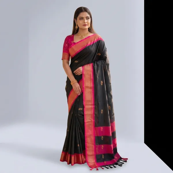Black_Sico_Silk_Paithani_Zari_Border_Saree_For_Women