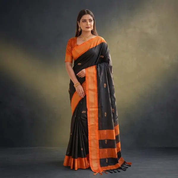 Black_Sico_Silk_Paithani_Zari_Border_Party_Wear_Saree_For_Women