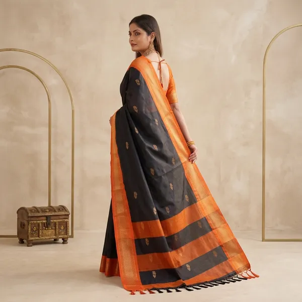 Black_Sico_Silk_Paithani_Zari_Border_Party_Wear_Saree_For_Women