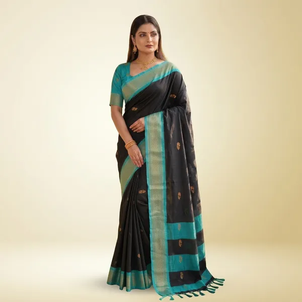 Black_Sico_Silk_Paithani_Zari_Border_Designer_Saree_For_Women