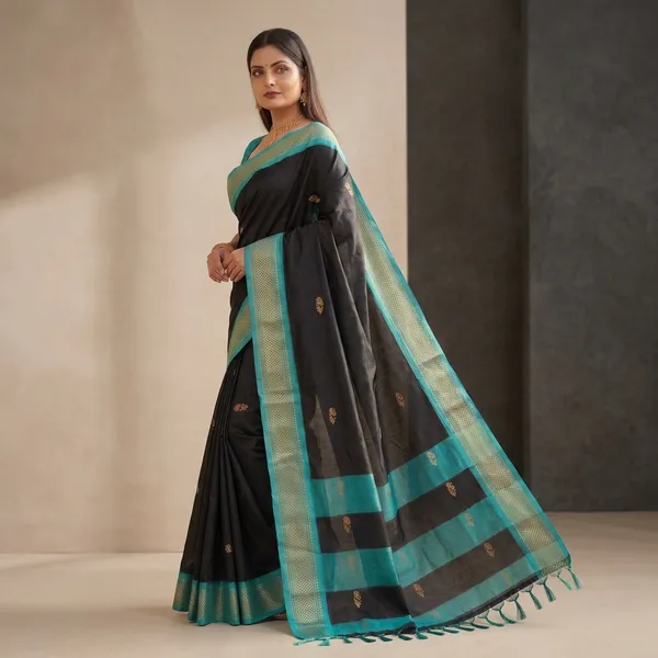 Black_Sico_Silk_Paithani_Zari_Border_Designer_Saree_For_Women