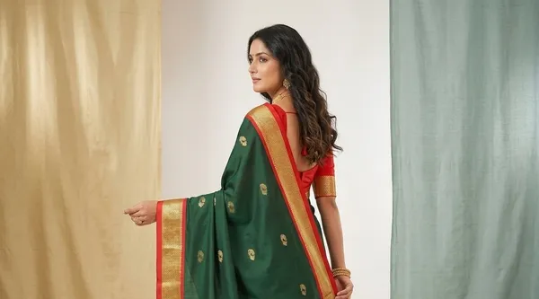 Bottle_Green_Sico_Silk_Paithani_Woven_Pallu_Saree_For_Women