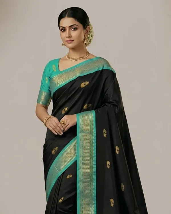 Black_Sico_Silk_Paithani_Zari_Woven_Saree_For_Women